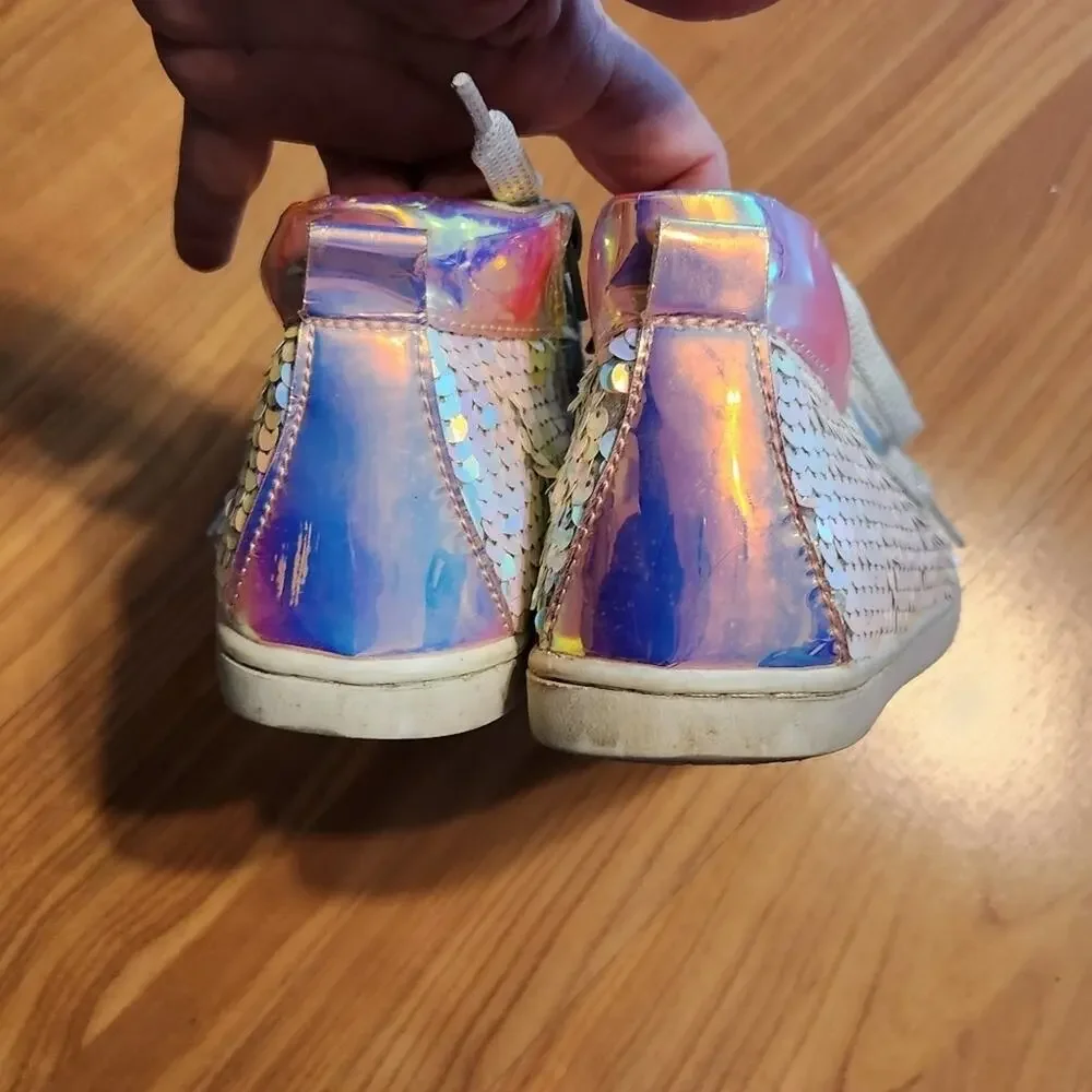 Justice Girls Sneakers sz6 Sequin EUC